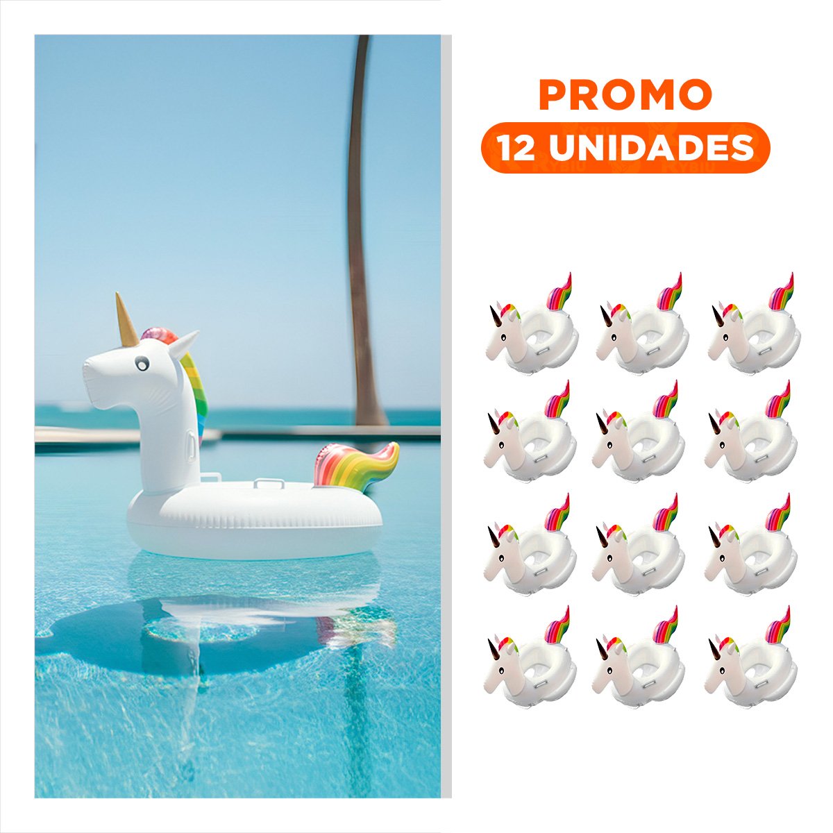PACK12 FIGURA INFLABLE CON ASA PARA PISCINA Y PLAYA ESTILO INFANTIL Y+REGALO STICKER - 1