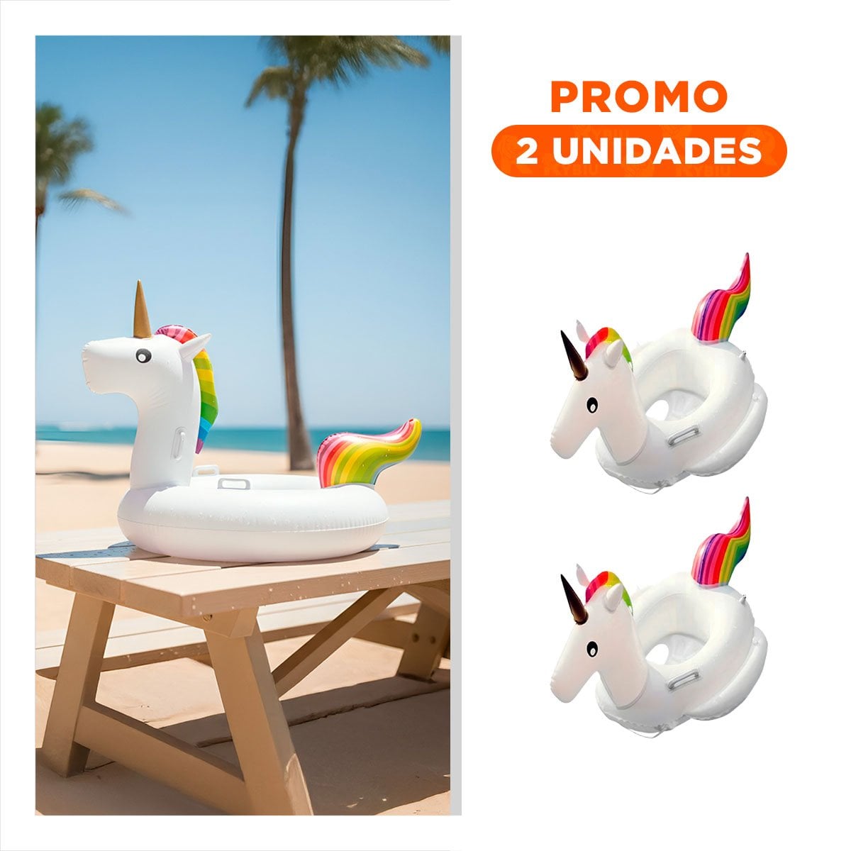 PACK2 FLOTADOR INFLABLE CON ASA PARA PISCINA Y PLAYA ESTILO FANTASIA - 1