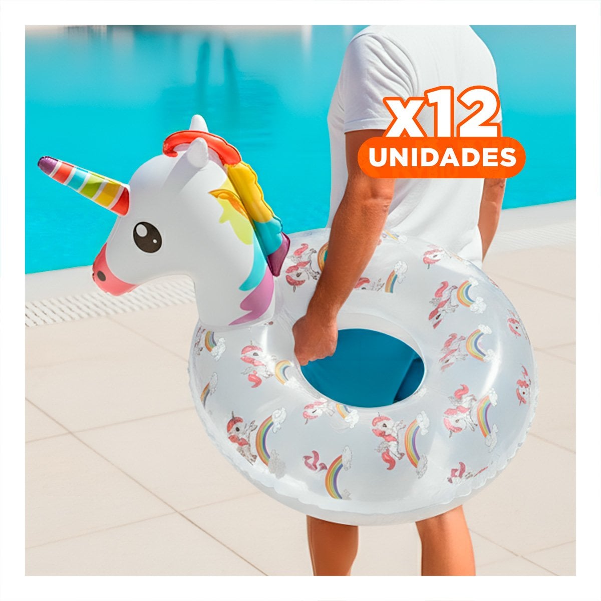 PACK12 ADORNO DE CASA UNICORNIO TRANSPARENTE FESTIVO - 1