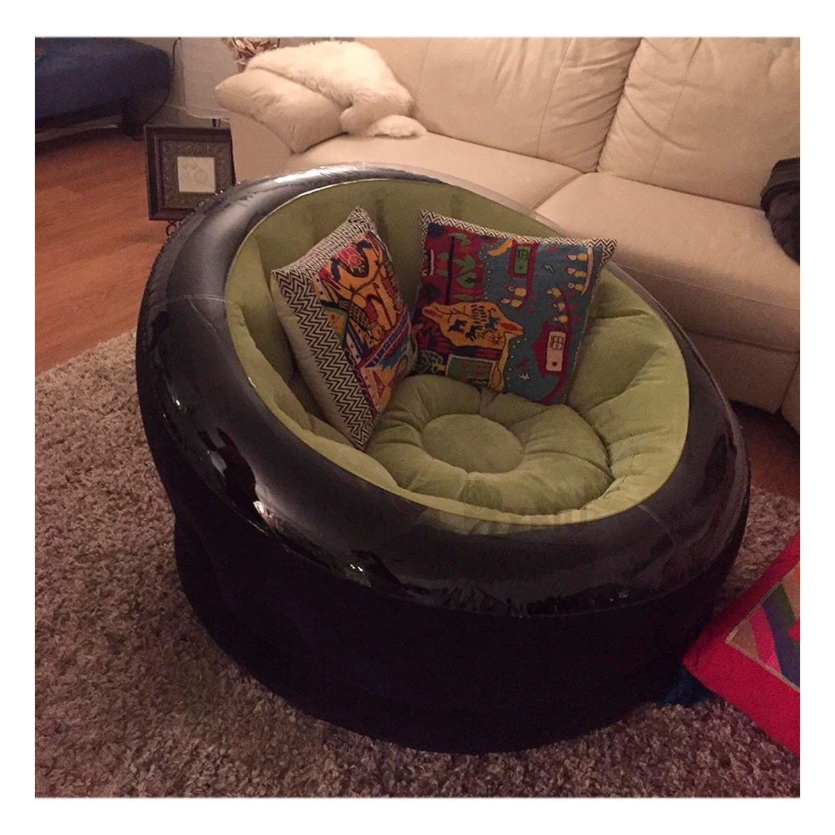 PACK4 ASIENTO INFLABLE PARA HOGAR VERDE COMODO - 5