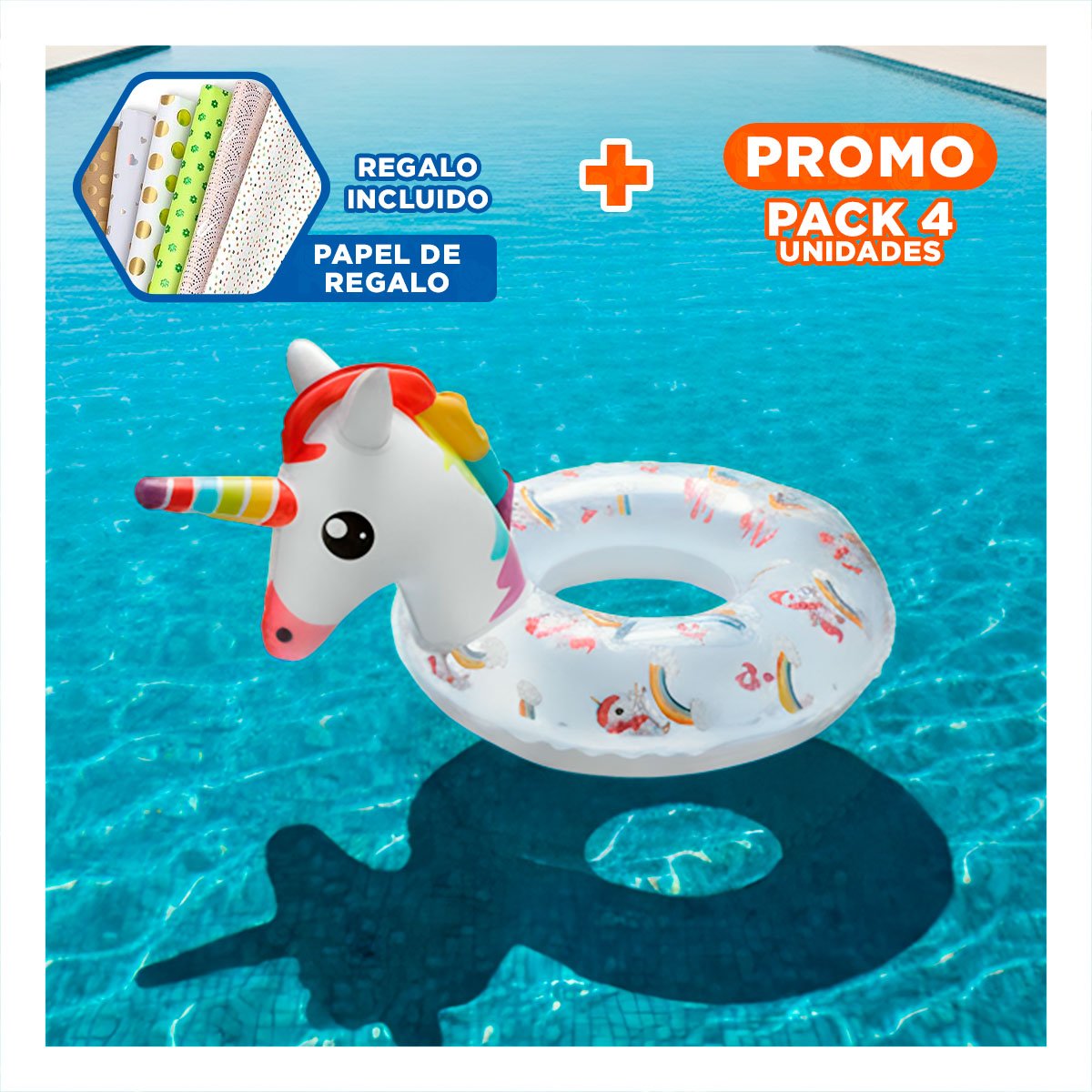 PACK4 ADORNO PARA HOGAR UNICORNIO TRANSPARENTE FESTIVO Y+PAPEL REGALO - 1