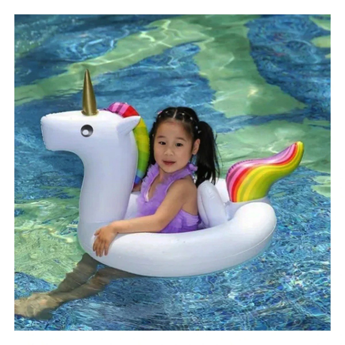 PACK12 INFLABLE CON ASA TIPO UNICORNIO PARA PISCINA Y PLAYA COMODO Y+PAPEL REGALO - 5