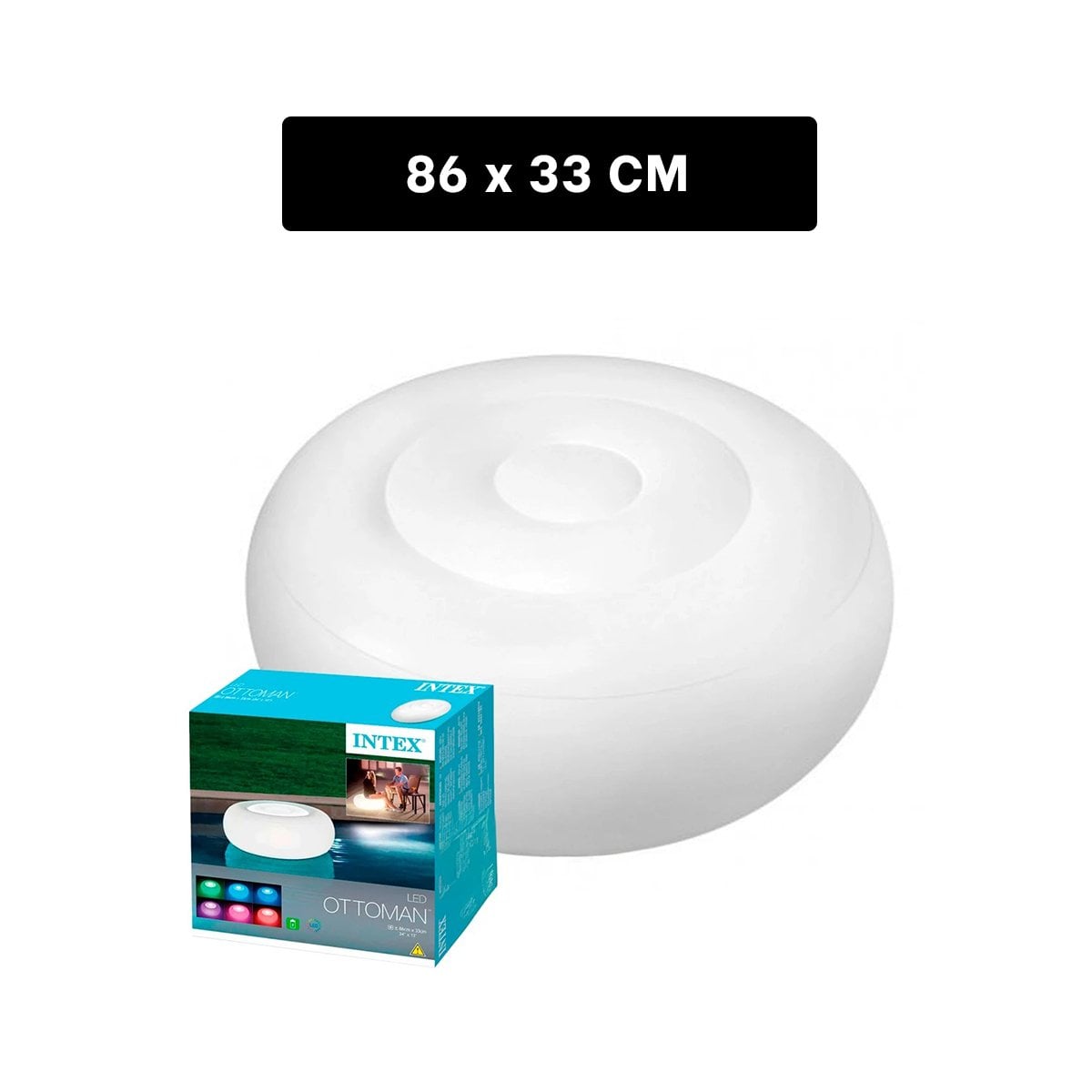 PACK2 ASIENTO COMODO INFLABLE CON LUZ LED PARA SALA Y TERRAZA Y+REGALO STICKER - 4