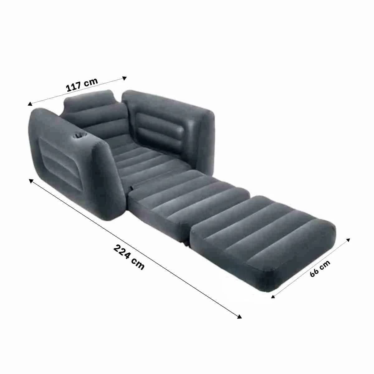 PACK2 SILLON INFLABLE CONVERTIBLE EN CAMA PARA ESPACIOS INTERIORES - 4