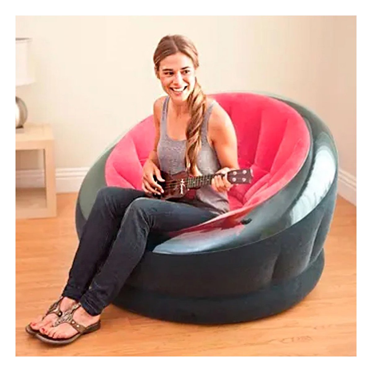 PACK2 ASIENTO INFLABLE ROSADO PARA USO DIARIO EN CASA Y DESCANSO Y+PAPEL REGALO - 5