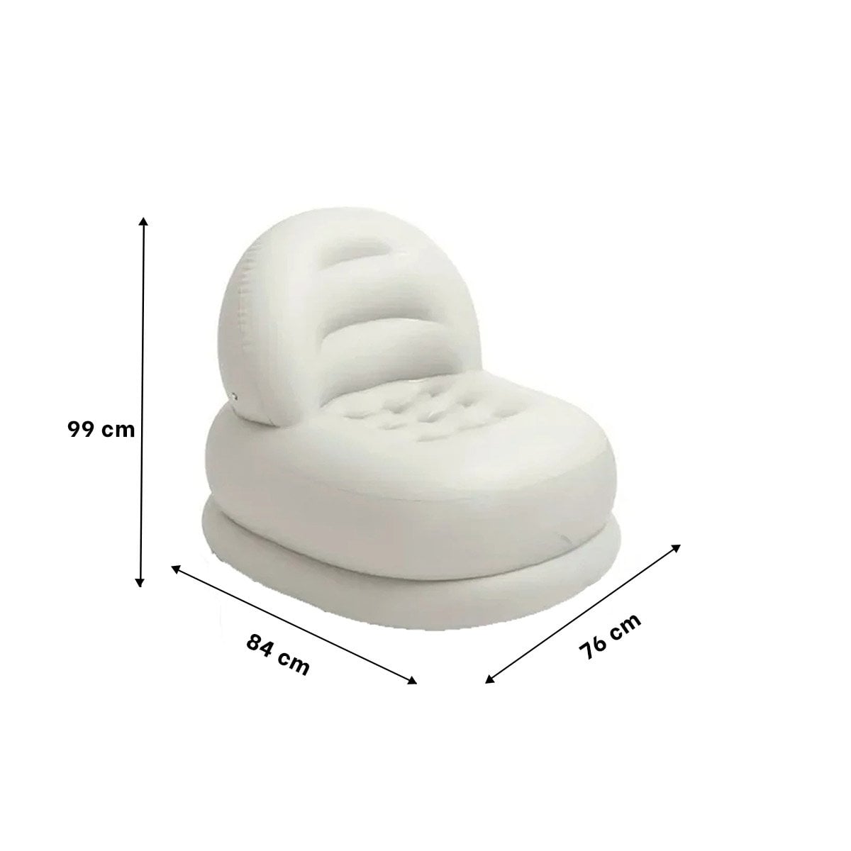 PACK2 SILLON INFLABLE BLANCO PARA CASA COMODO Y FUNCIONAL - 4