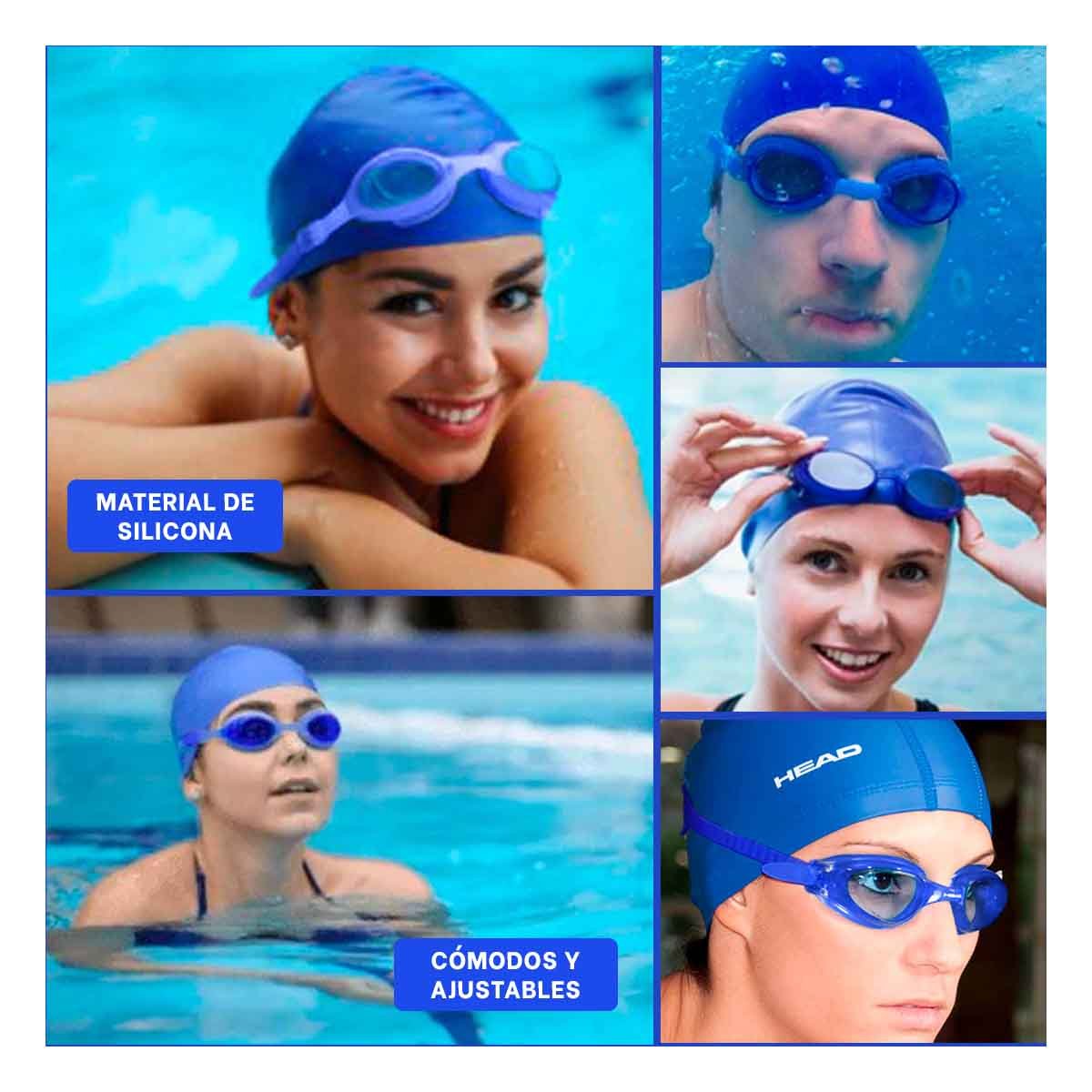 PACK2 LENTES DE NATACION CON COBERTURA COMPLETA PARA OJOS Y+PAPEL REGALO - 3