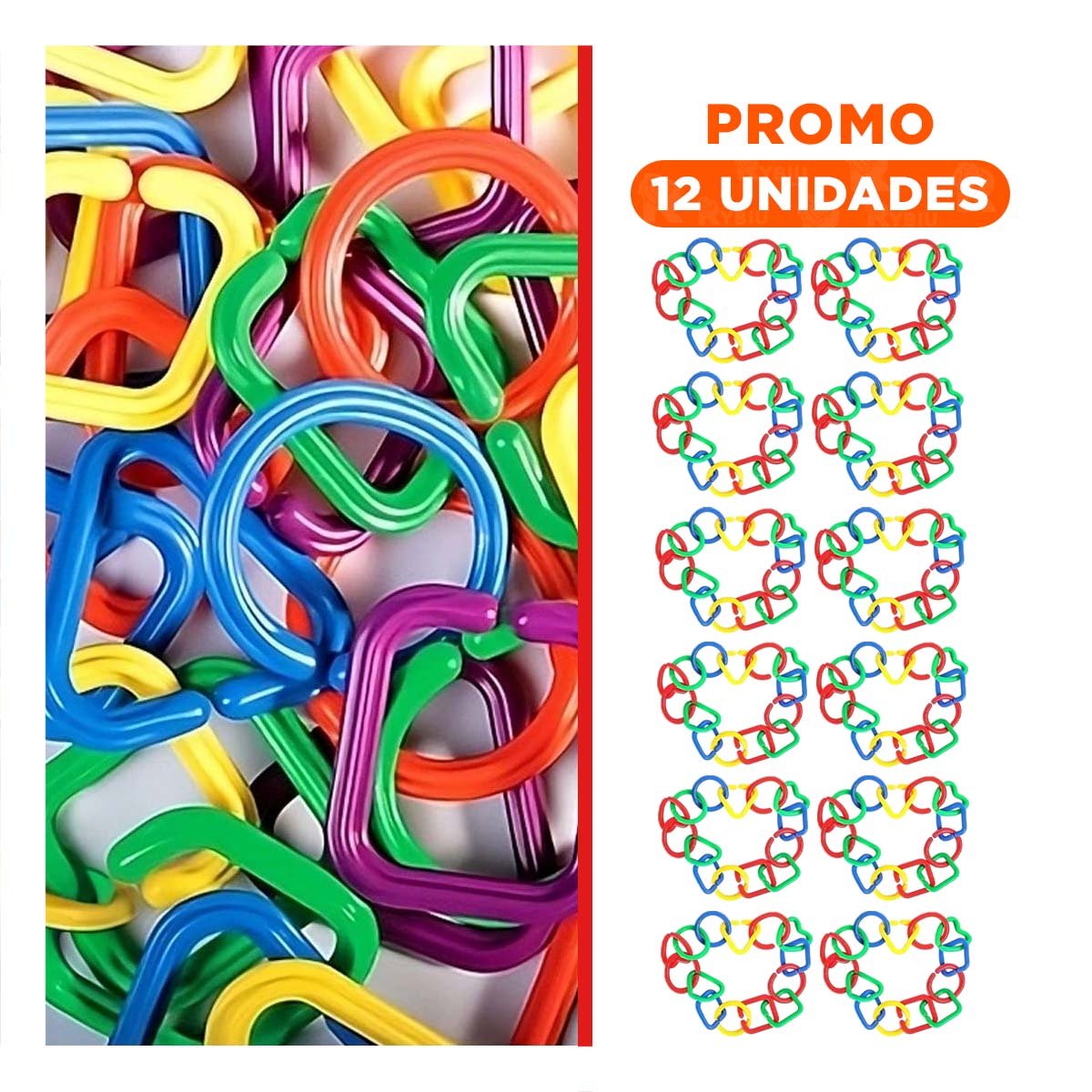 PACK12 FIGURAS SENSORIALES DE ANILLOS DE FIGURAS GEOMETRICAS PARA JUEGO Y+REGALO STICKER - 1