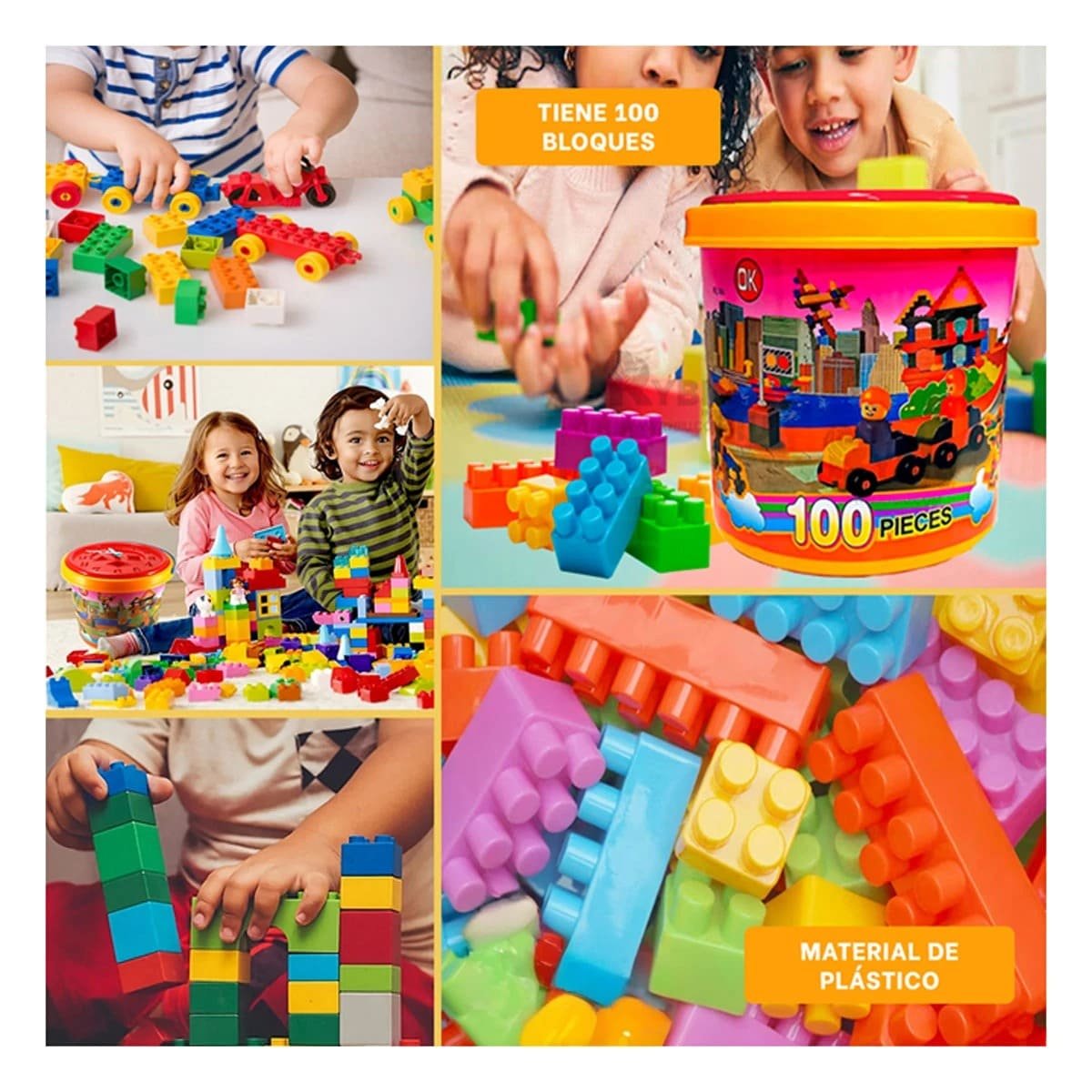 PACK6 COLECCION CREATIVA MULTICOLOR PARA JUEGO DIDACTICO CON BALDE RESISTENTE Y+PAPEL REGALO - 3