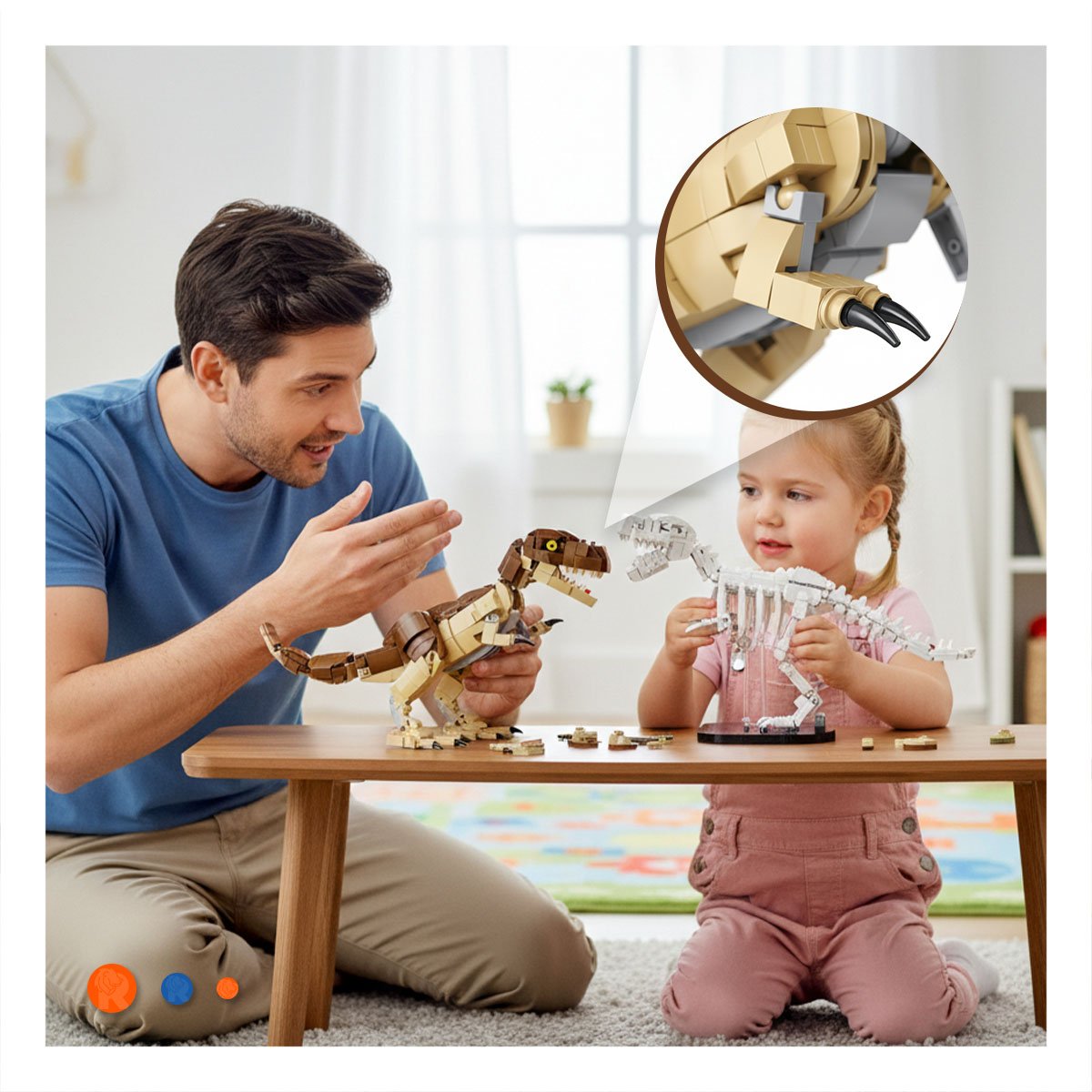 SISTEMA DE CONSTRUCCION DINOSAURIO CON PIEZAS INTERACTIVAS PARA JUEGO EDUCATIVO Y+LIGAS REGALO - 2