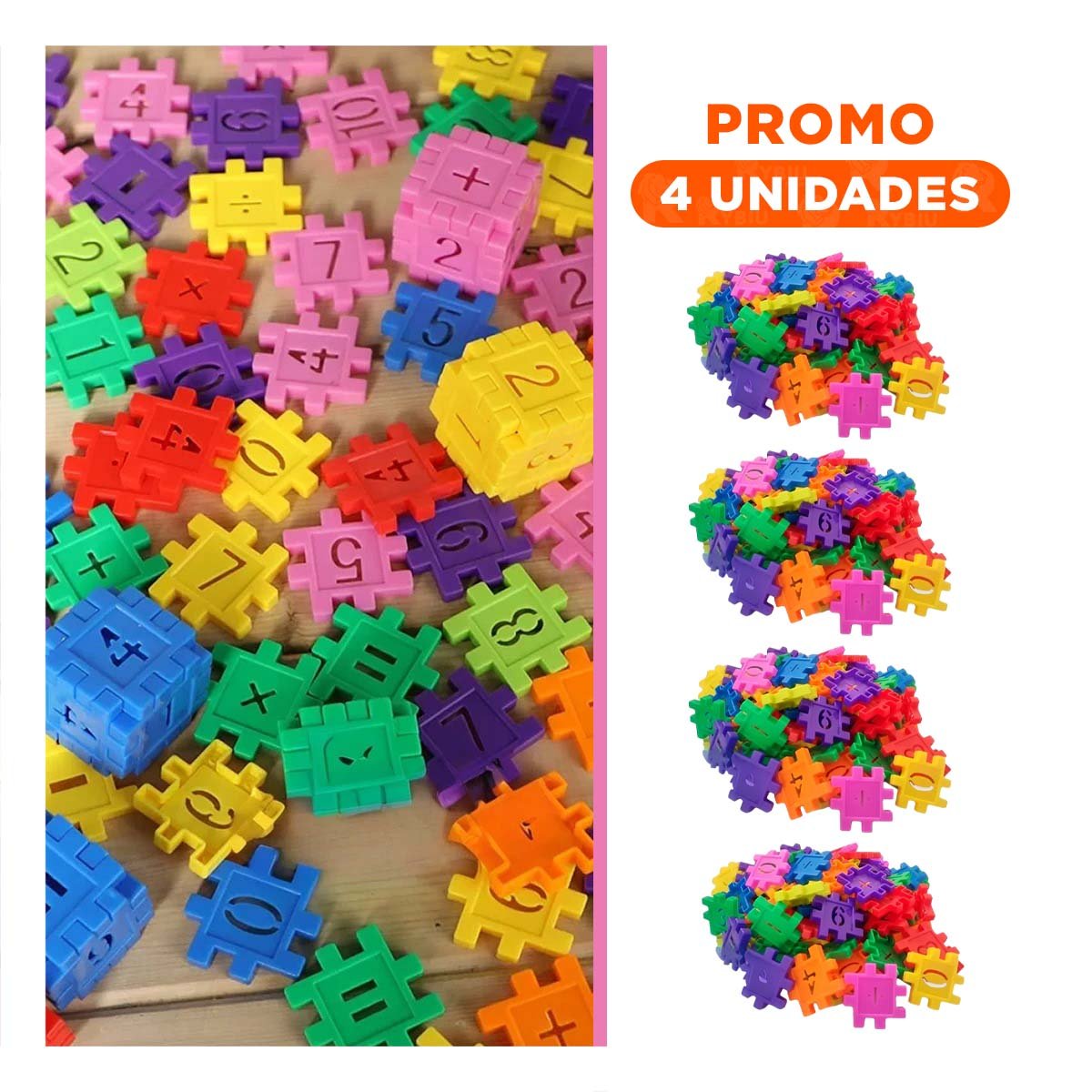 PACK4 COLECCION EDUCATIVA PARA ENSAMBLAR BLOQUES NUMERICOS Y+REGALO STICKER - 1