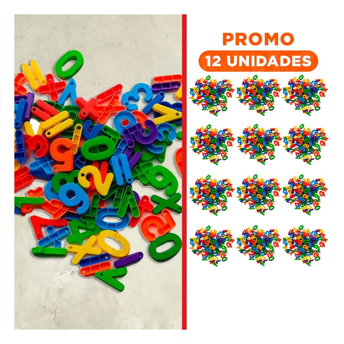 PACK12 COLECCION INFANTIL PARA ENSAMBLAR CON NUMEROS Y SIGNOS Y+REGALO STICKER - 1