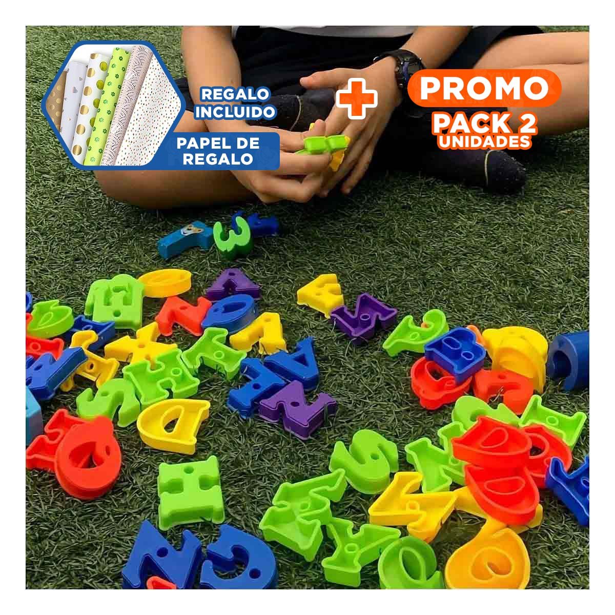 PACK2 COLECCION INTERACTIVA DE BLOQUES EN LETRAS Y FORMAS Y+PAPEL REGALO
