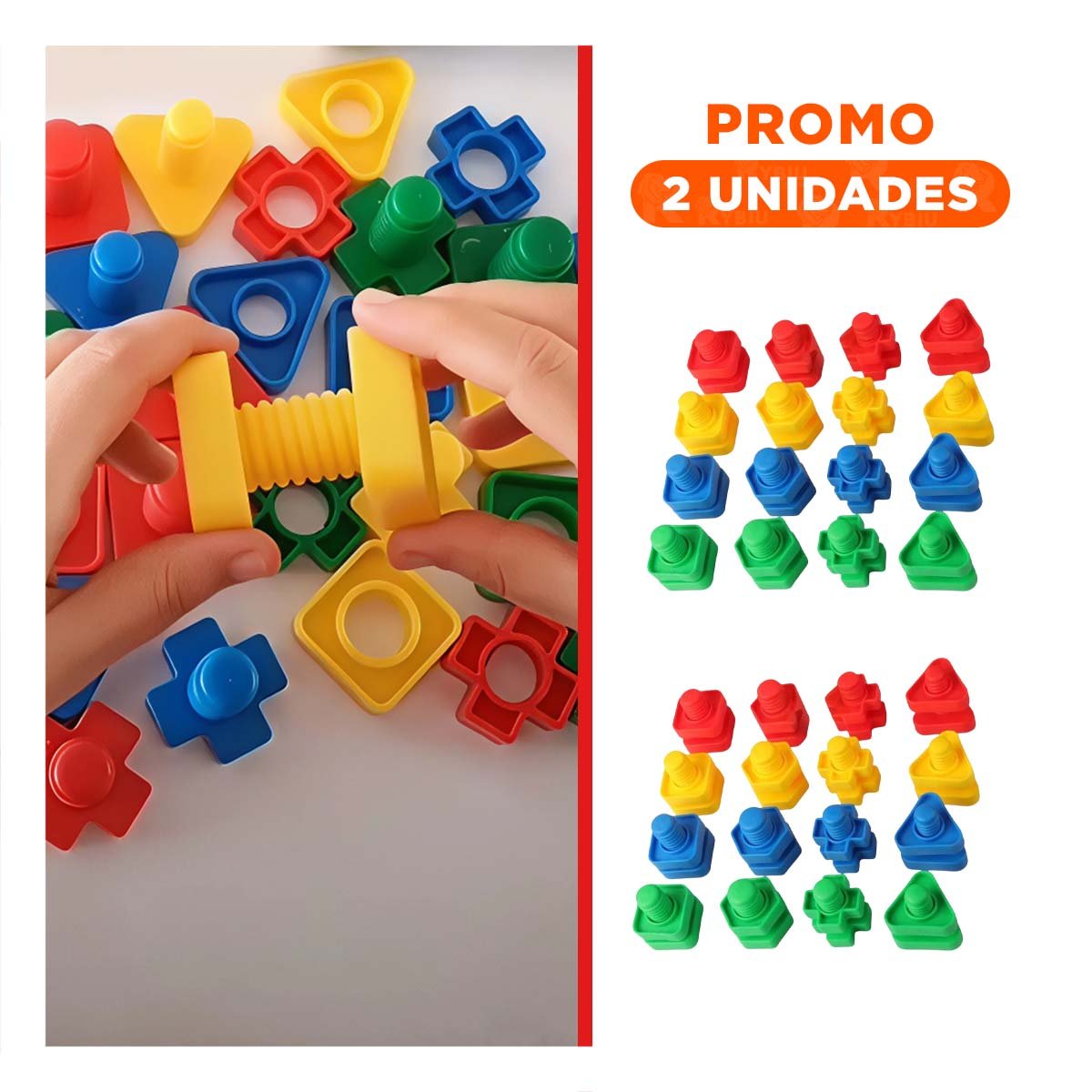 PACK2 COLECCION EDUCATIVA PARA ENSAMBLAR MULTICOLOR CON TUERCAS Y TORNILLOS - 1