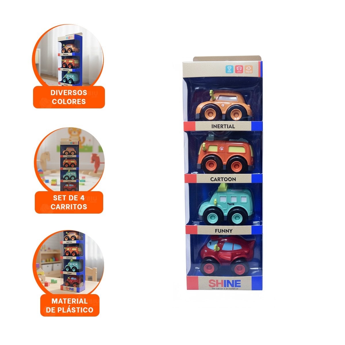 JUGUETES DE FRICCION SET 4 PZ PARA JUEGO ACTIVO Y CREATIVO EN CASA - 3