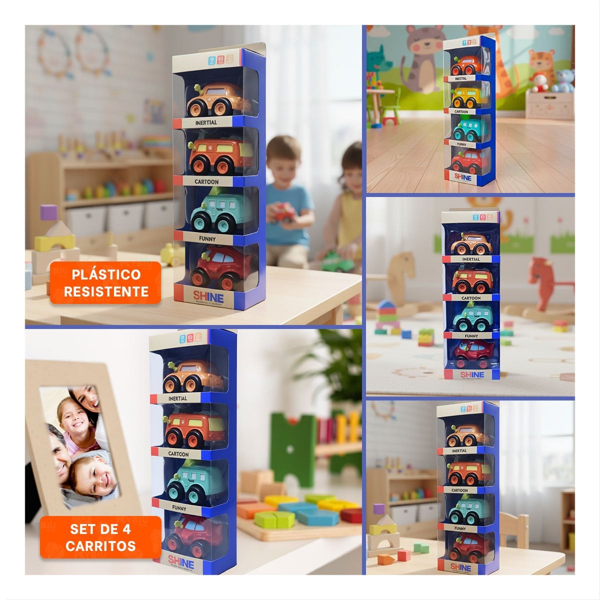 JUGUETES DE FRICCION SET 4 PZ PARA JUEGO ACTIVO Y CREATIVO EN CASA - 5