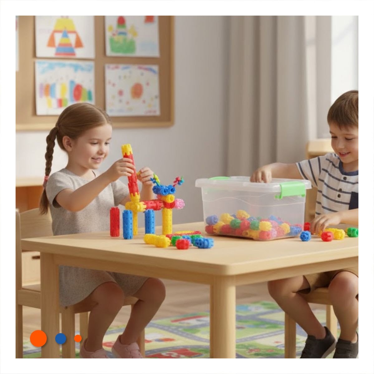 PACK4 JUGUETES DIDACTICOS MULTICOLOR HEXAGONAL PARA DESARROLLO CREATIVO Y+REGALO STICKER - 5