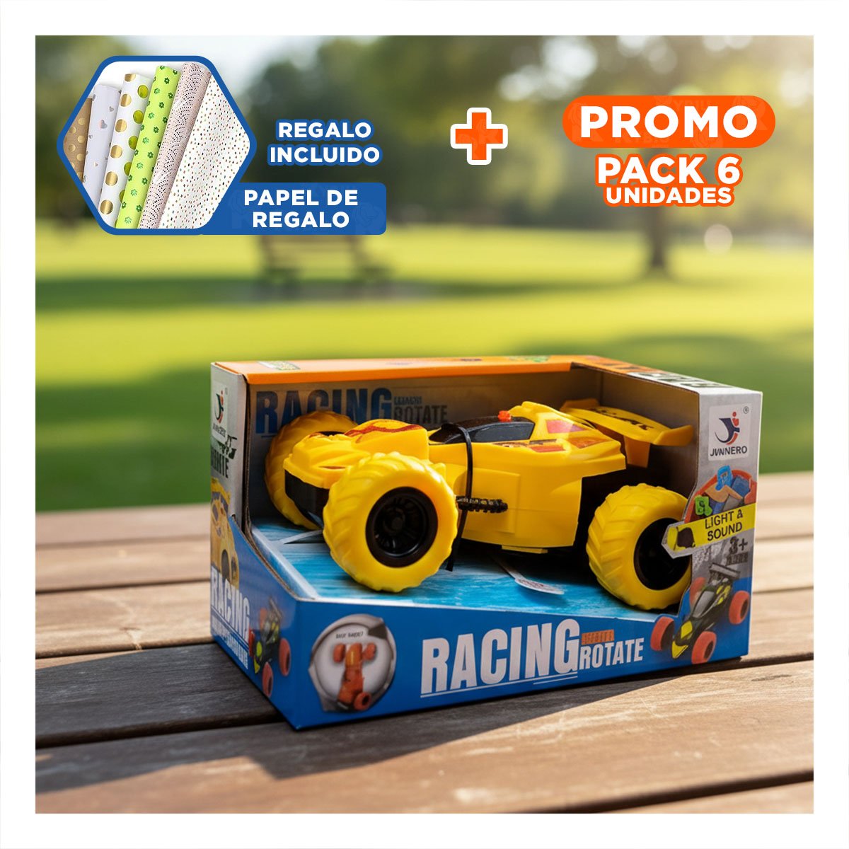 PACK6 LUDICO ACROBATICO JUGUETE PARA HOGAR CON CAJA AMARILLO DE JUGUETERIA CASA Y+PAPEL REGALO - 1