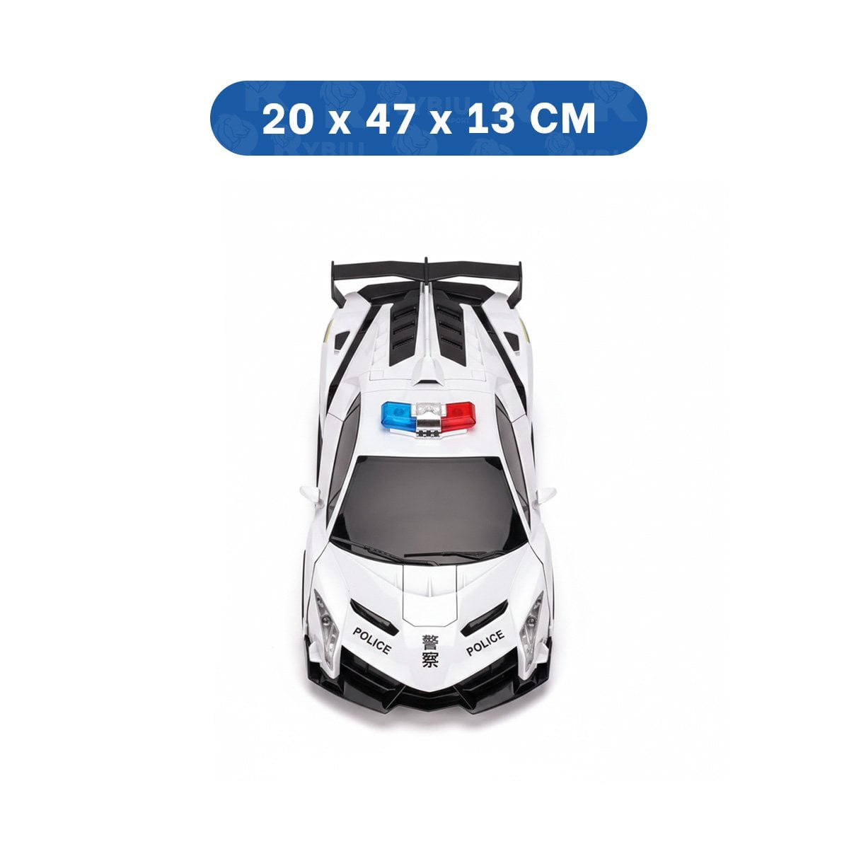 VEHICULO DE JUEGO POLICIA A DISTANCIA PARA DIVERSION EN BLANCO Y AZUL 20X47X13CM Y+LIGAS REGALO - 4