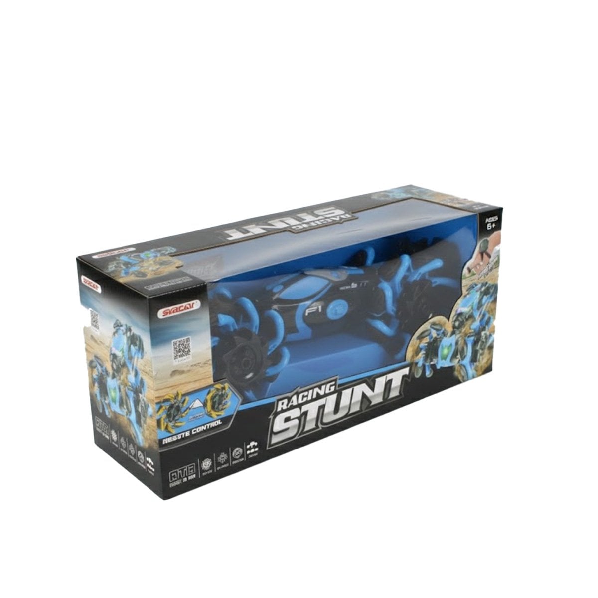 VEHICULO ACROBATICO CON CONTROL REMOTO PARA MOVIMIENTOS DINAMICOS COLOR AZUL Y+PAPEL REGALO - 1