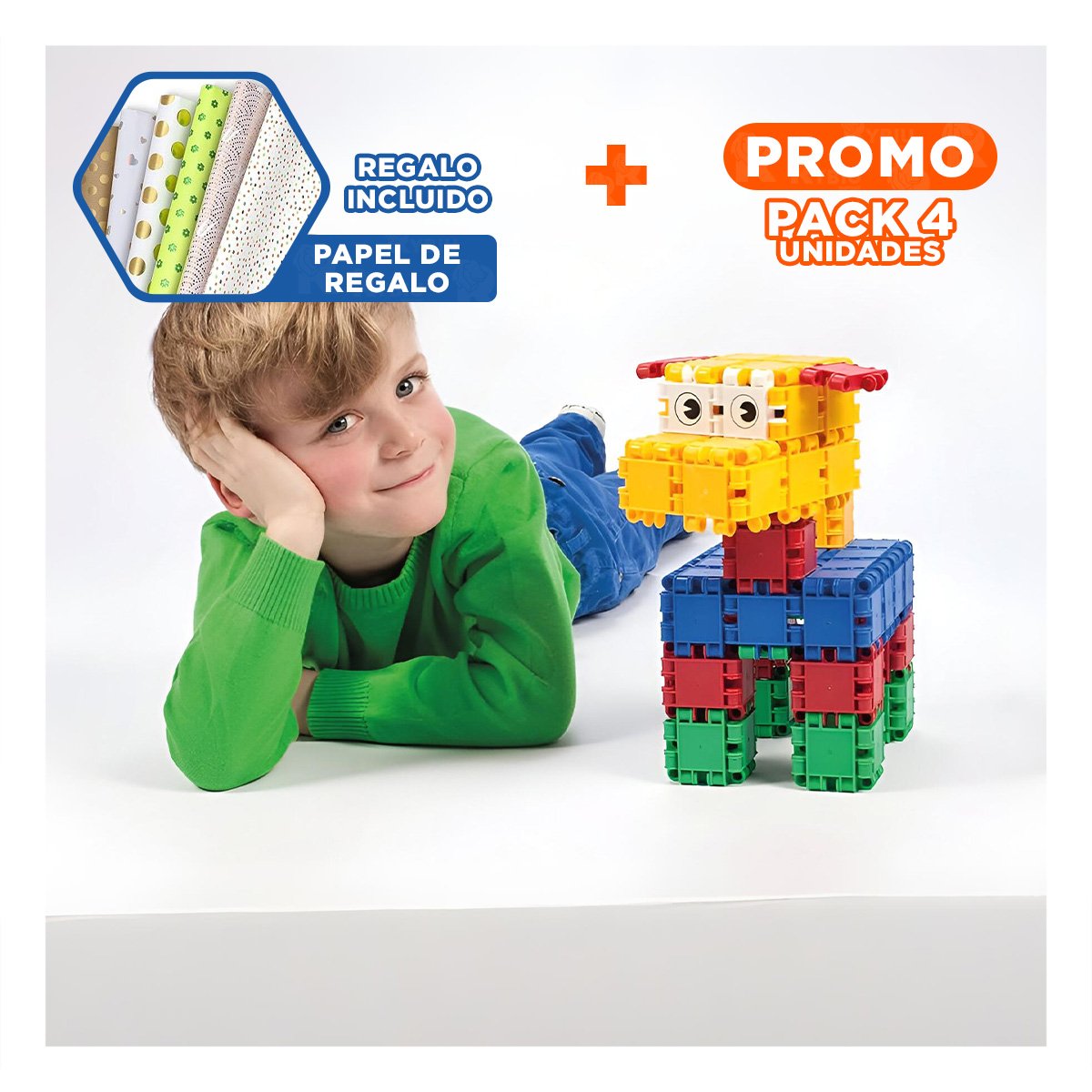 PACK4 PAQUETE EDUCATIVO DE GALLETAS PARA JUEGO Y+PAPEL REGALO - 1
