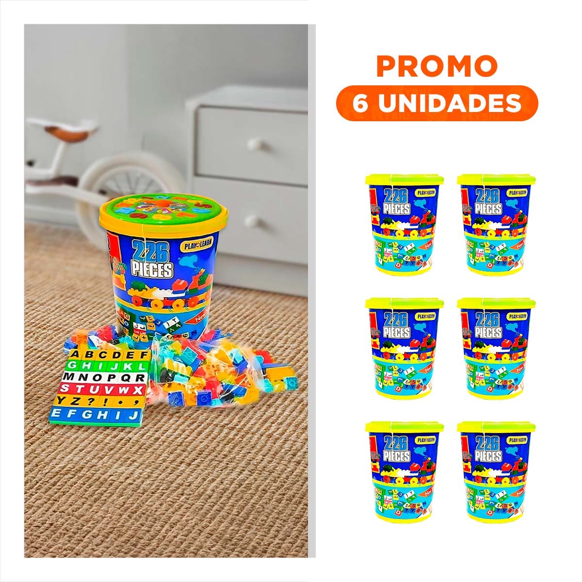 PACK6 EDICION DIDACTICA DE CONSTRUCCION MULTICOLOR EN BALDE PARA HOGAR - 1