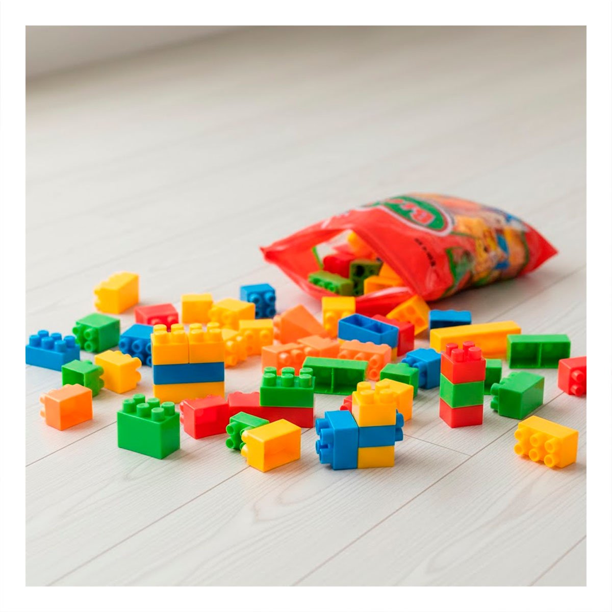 MATERIAL DE CONSTRUCCION MULTICOLOR EN BOLSA PARA JUEGO CREATIVO EN CASA Y+PAPEL REGALO - 5