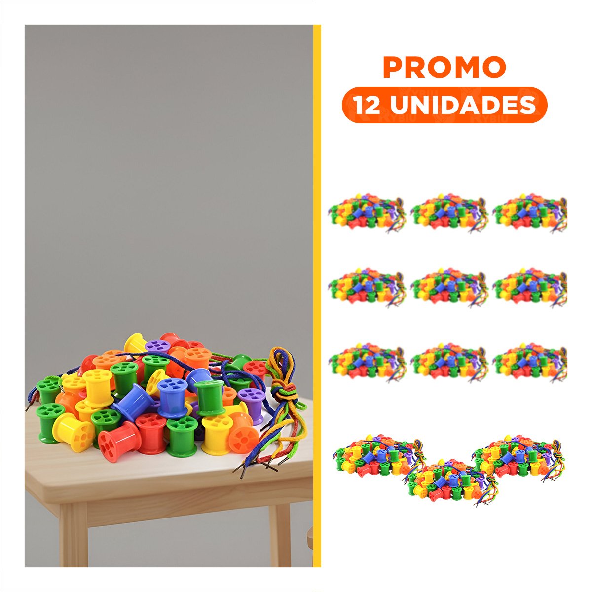 PACK12 SET SENSORIAL DE CARRETES CILINDRICOS PARA DESCUBRIMIENTO Y+REGALO STICKER - 1