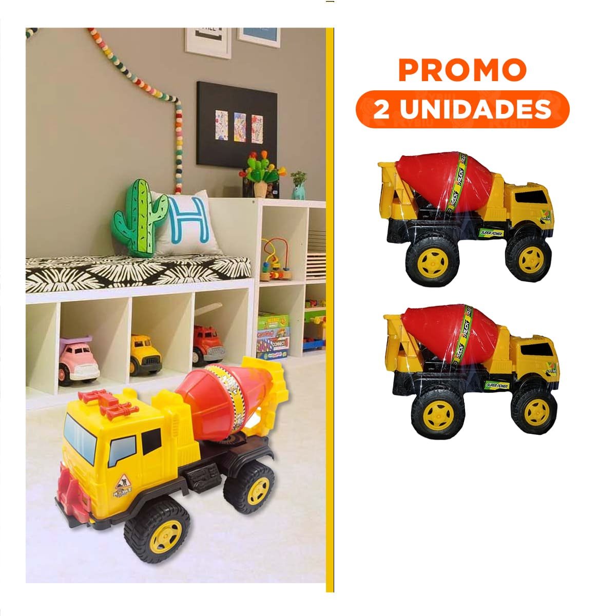 PACK2 UNIDAD DE OBRA MEZCLADORA DE CONSTRUCCION EN BOLSA GRANDE PARA JUEGO - 1