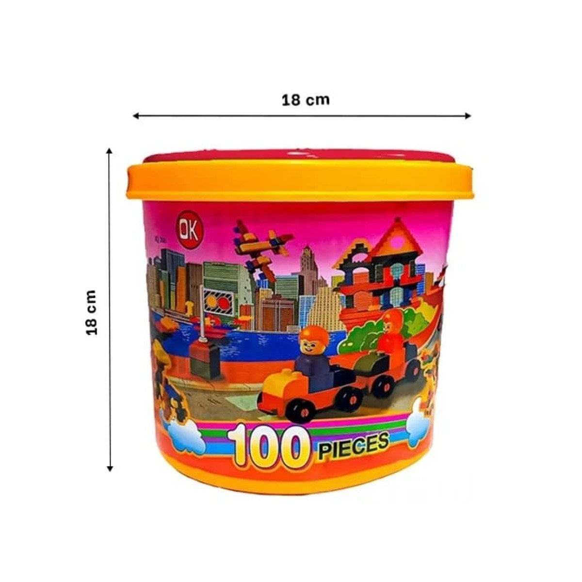 PACK2 LADRILLOS CREATIVOS MULTICOLOR PARA JUEGO DIDACTICO HOGAR CON BALDE Y+REGALO STICKER - 4