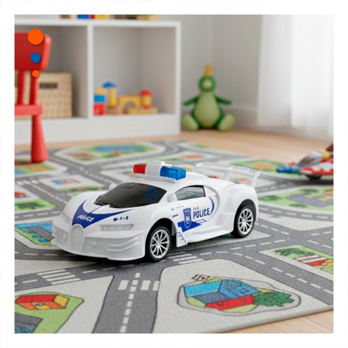 ELEMENTO A CONTROL REMOTO POLICIA BLANCO Y AZUL PARA JUEGOS EN HOGAR - 1