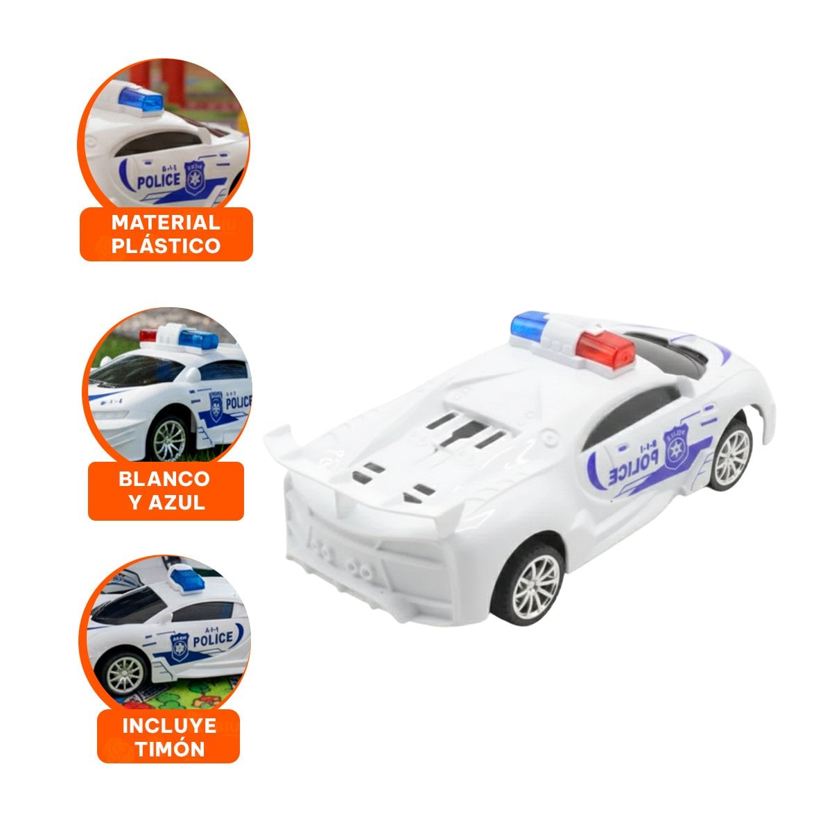 ELEMENTO A CONTROL REMOTO POLICIA BLANCO Y AZUL PARA JUEGOS EN HOGAR - 3