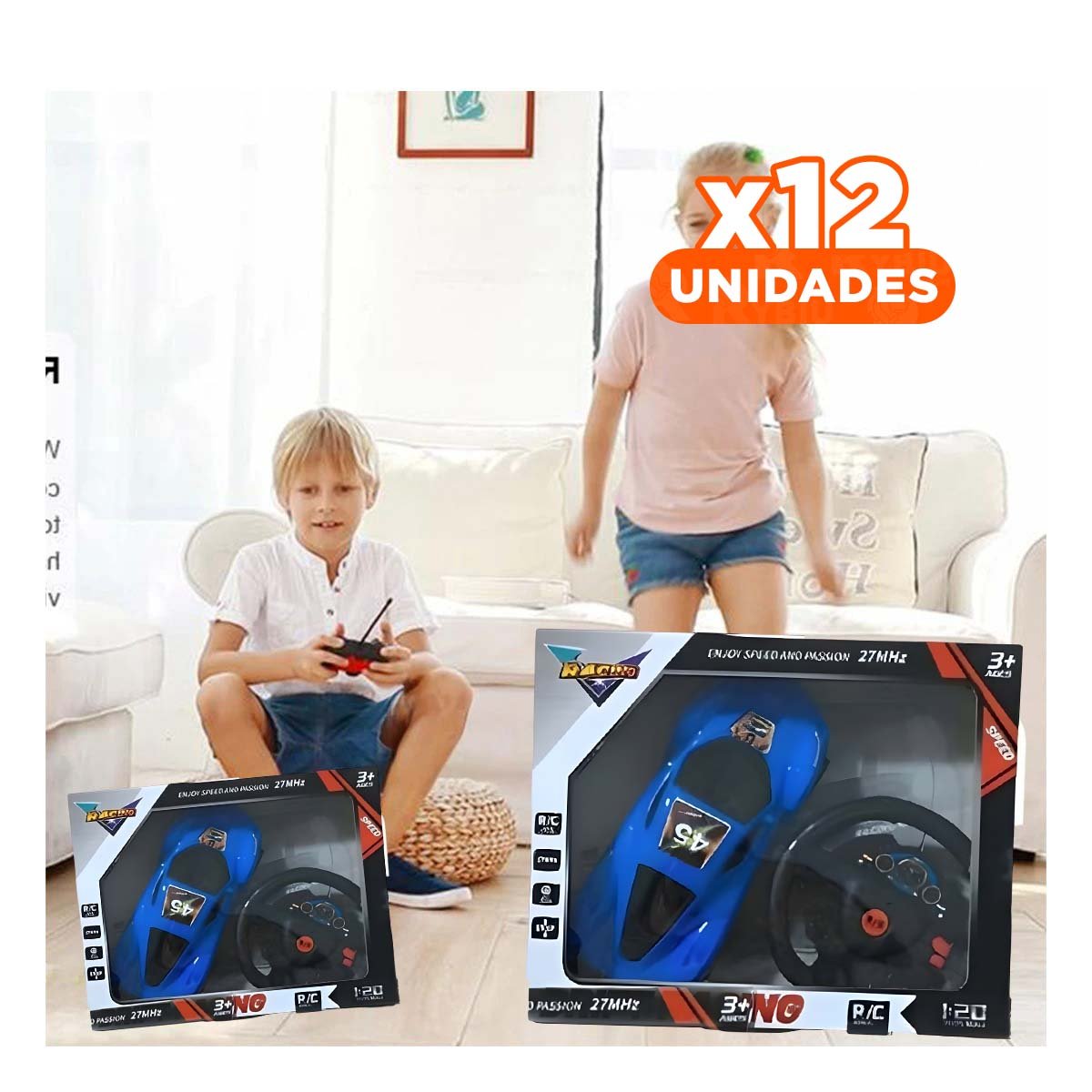 PACK12 UNIDAD MOVIL REMOTO AZUL DISENO ACTUAL PARA CASA CON MOVIMIENTO PRECISO - 1