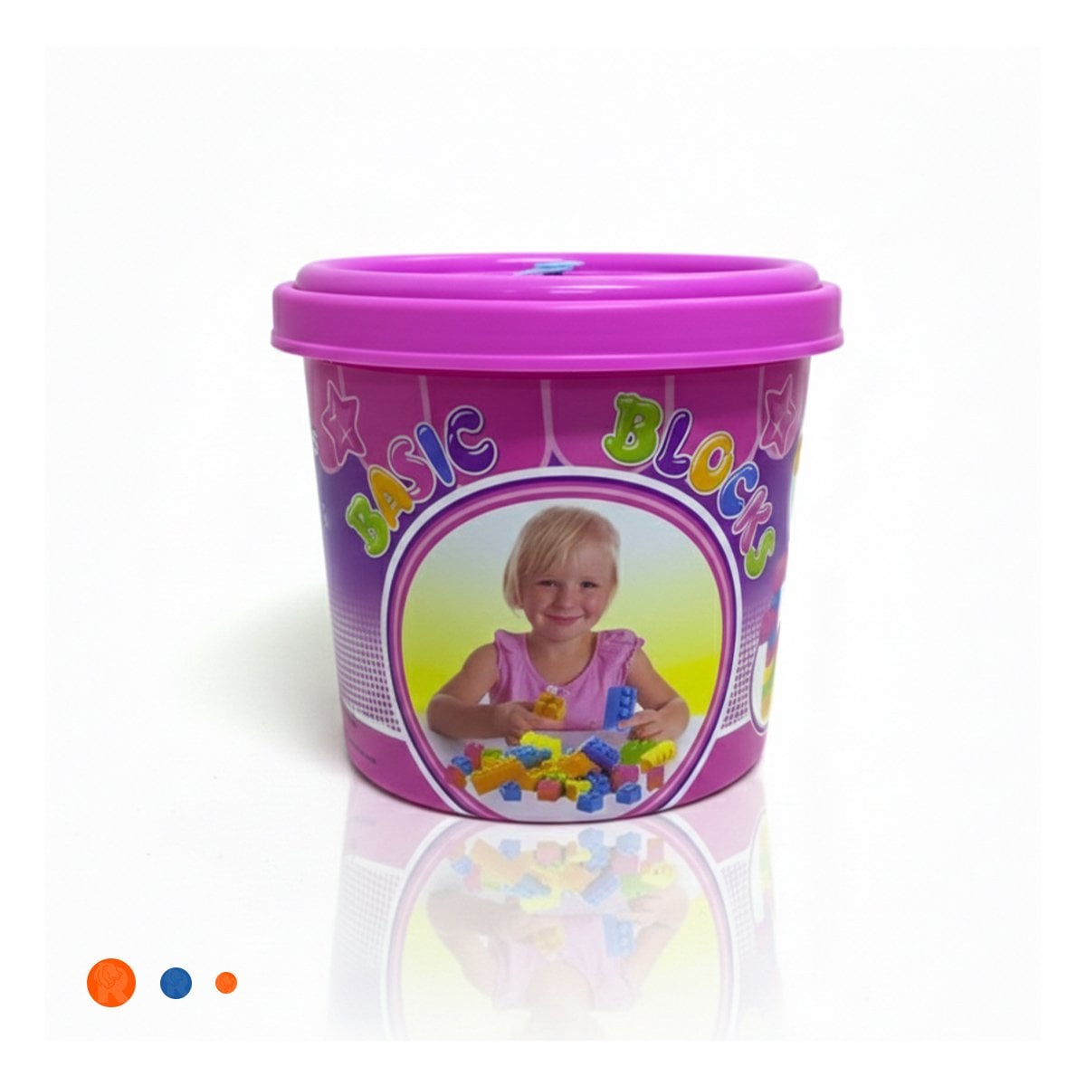 BLOQUES EDUCATIVOS 100 PIEZAS MULTICOLOR ROSADO EN BALDE PARA NINOS Y+LIGAS REGALO - 3