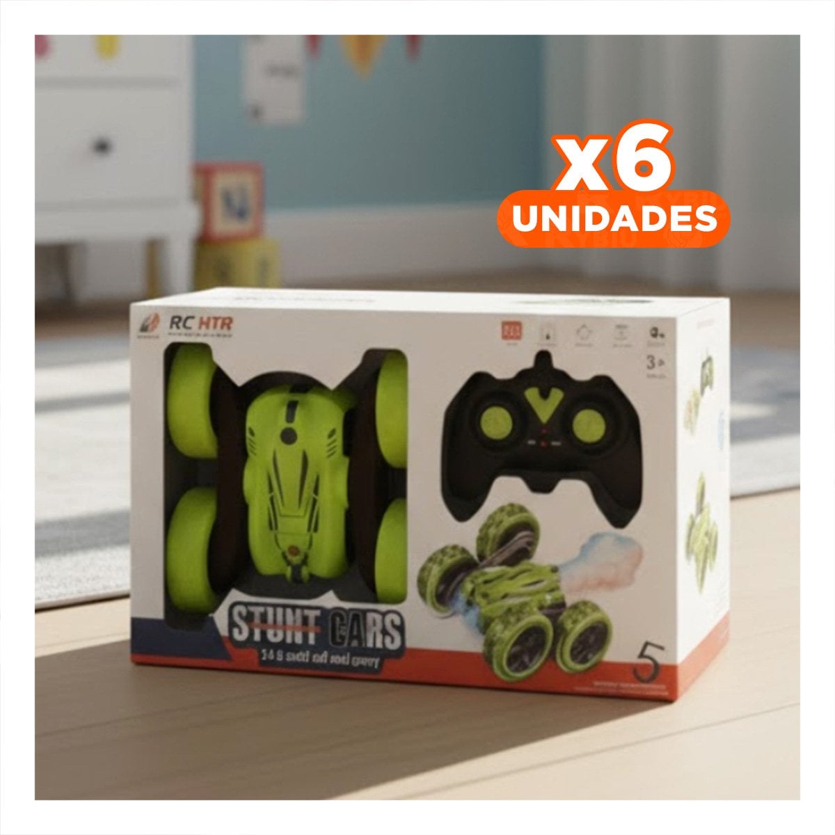 PACK6 JUGUETE TODO TERRENO CON CONTROL REMOTO PARA USO INFANTIL Y+REGALO STICKER - 1