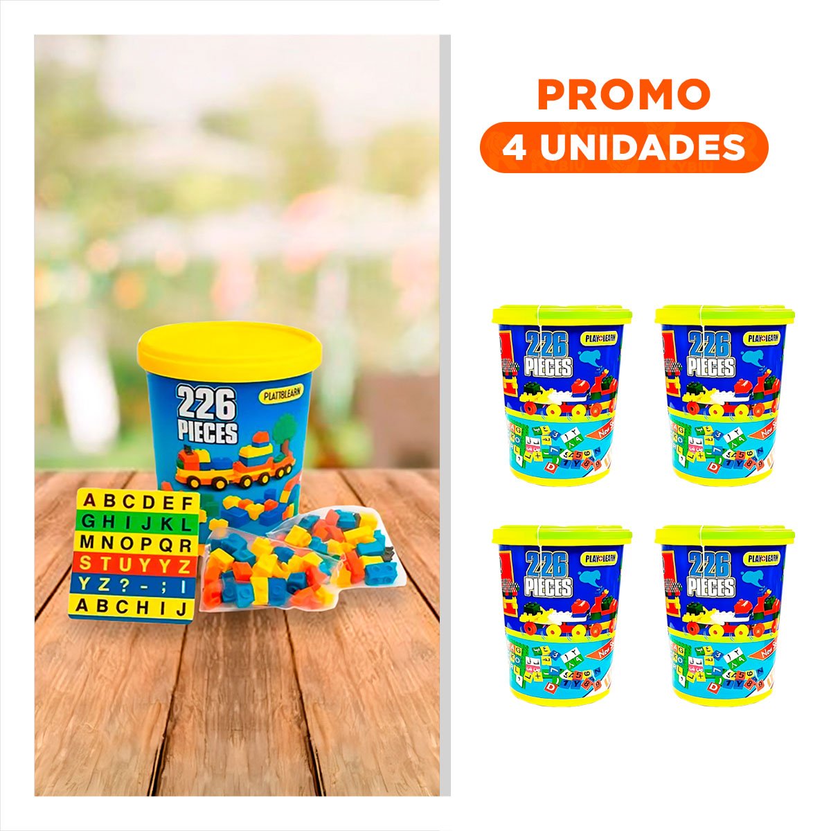 PACK4 VERSION CREATIVA DE CONSTRUCCION MULTICOLOR EN BALDE PARA JUEGO DIARIO Y+REGALO STICKER - 1