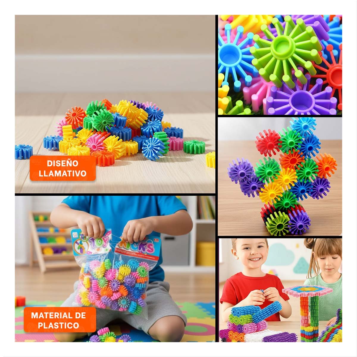 JUEGOS EDUCATIVOS MULTICOLOR CON ENGRANAJES PARA APRENDIZAJE INFANTIL - 5