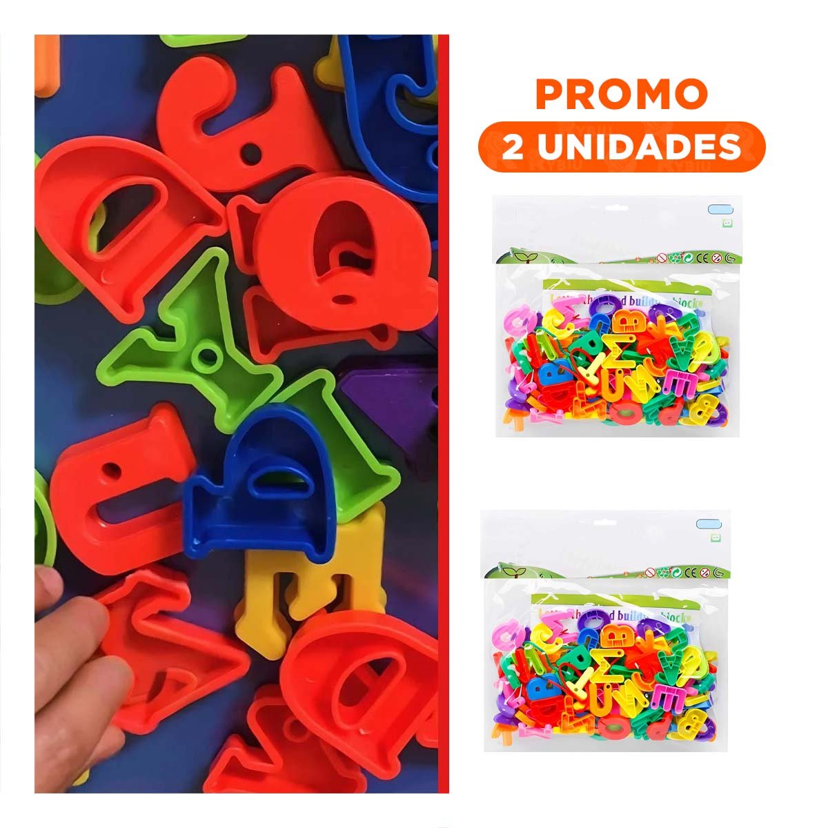 PACK2 COLECCION EDUCATIVA DE BLOQUES EN LETRAS Y COLORES