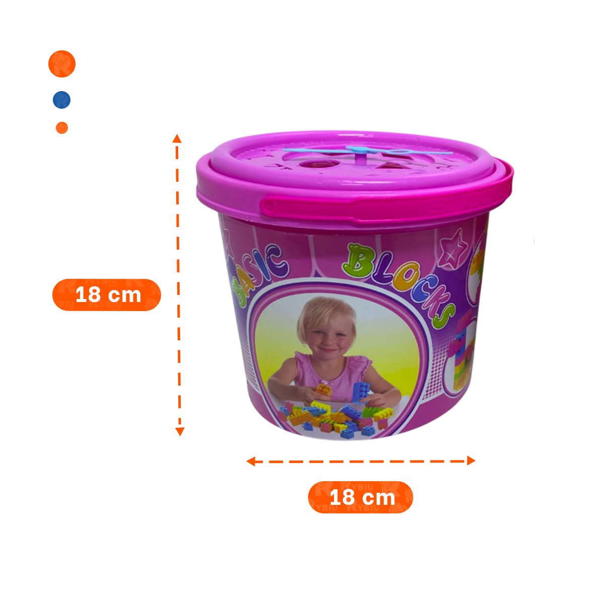 PACK4 SET DE JUEGO EDUCATIVO 100 PIEZAS MULTICOLOR ROSADO EN BALDE INFANTIL Y+REGALO STICKER - 4