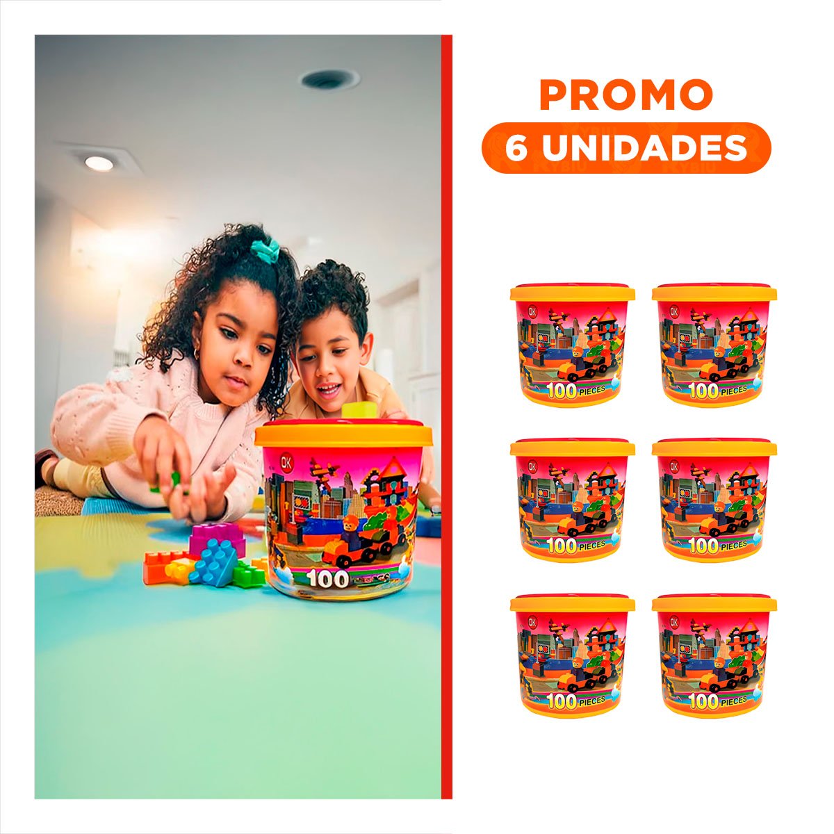 PACK6 KIT CREATIVO MULTICOLOR PARA JUEGO DIDACTICO HOGAR CON BALDE FUNCIONAL - 1
