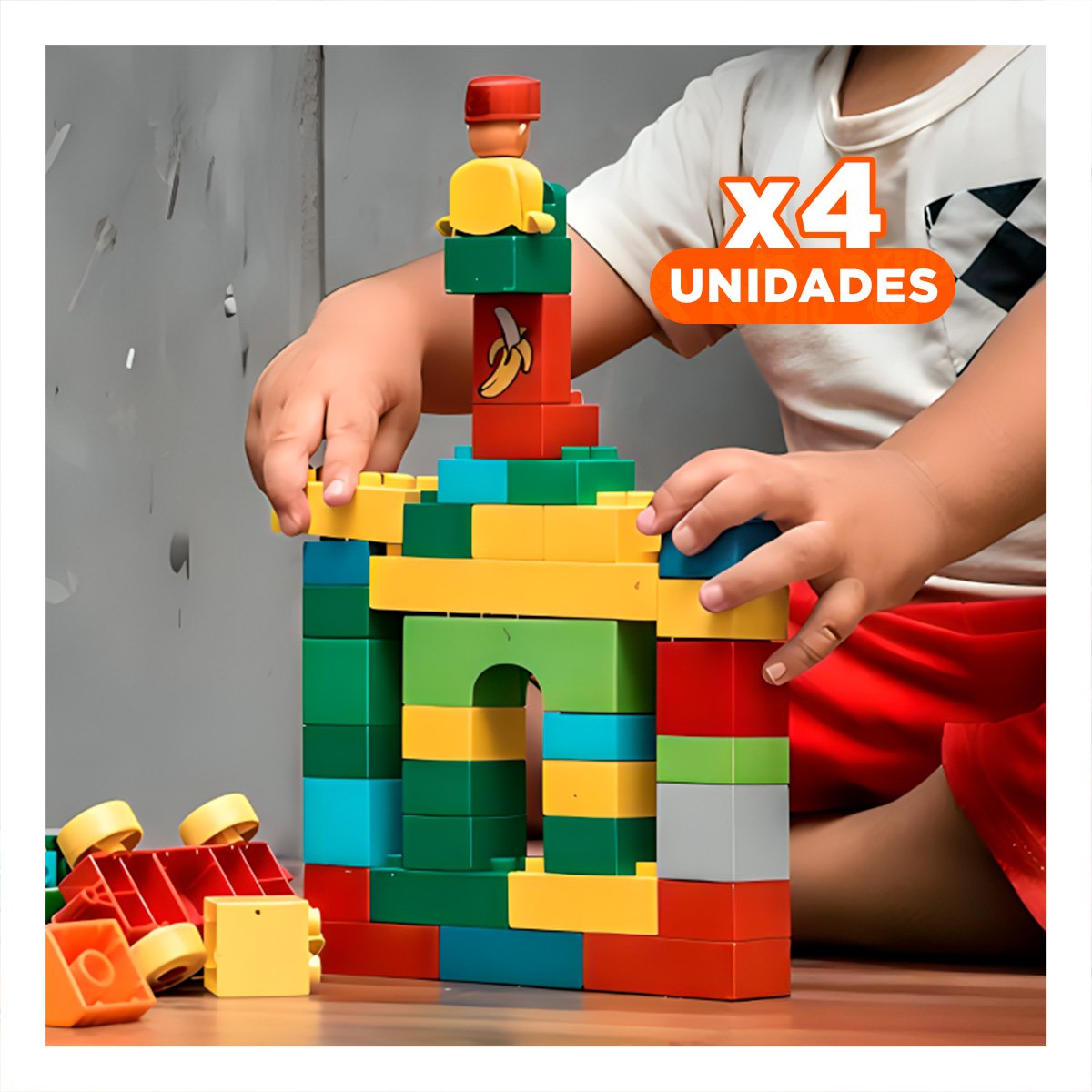 PACK4 ENCAJES CREATIVOS MULTICOLOR PARA JUEGO DIDACTICO HOGAR CON BALDE RESISTENTE - 1