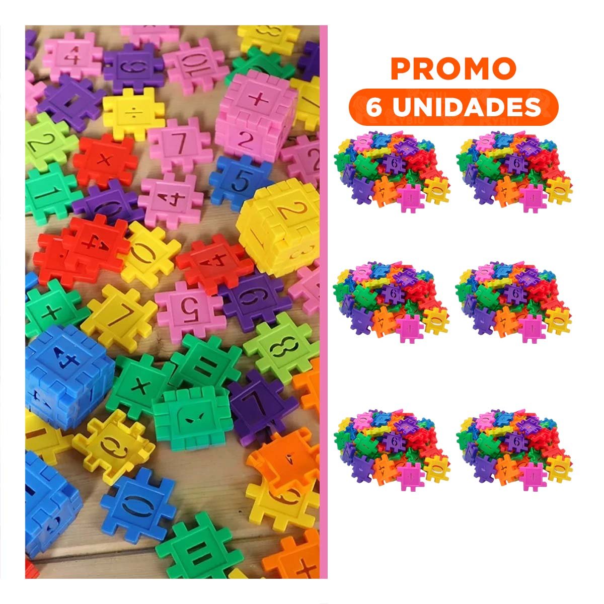 PACK6 COLECCION INTERACTIVA PARA ENSAMBLAR BLOQUES DE NUMEROS - 1