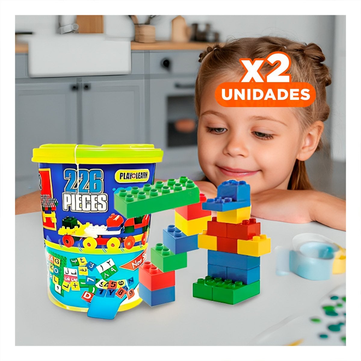 PACK2 FORMATO DIDACTICO DE CONSTRUCCION MULTICOLOR EN BALDE PARA DIVERSION Y+REGALO STICKER - 1