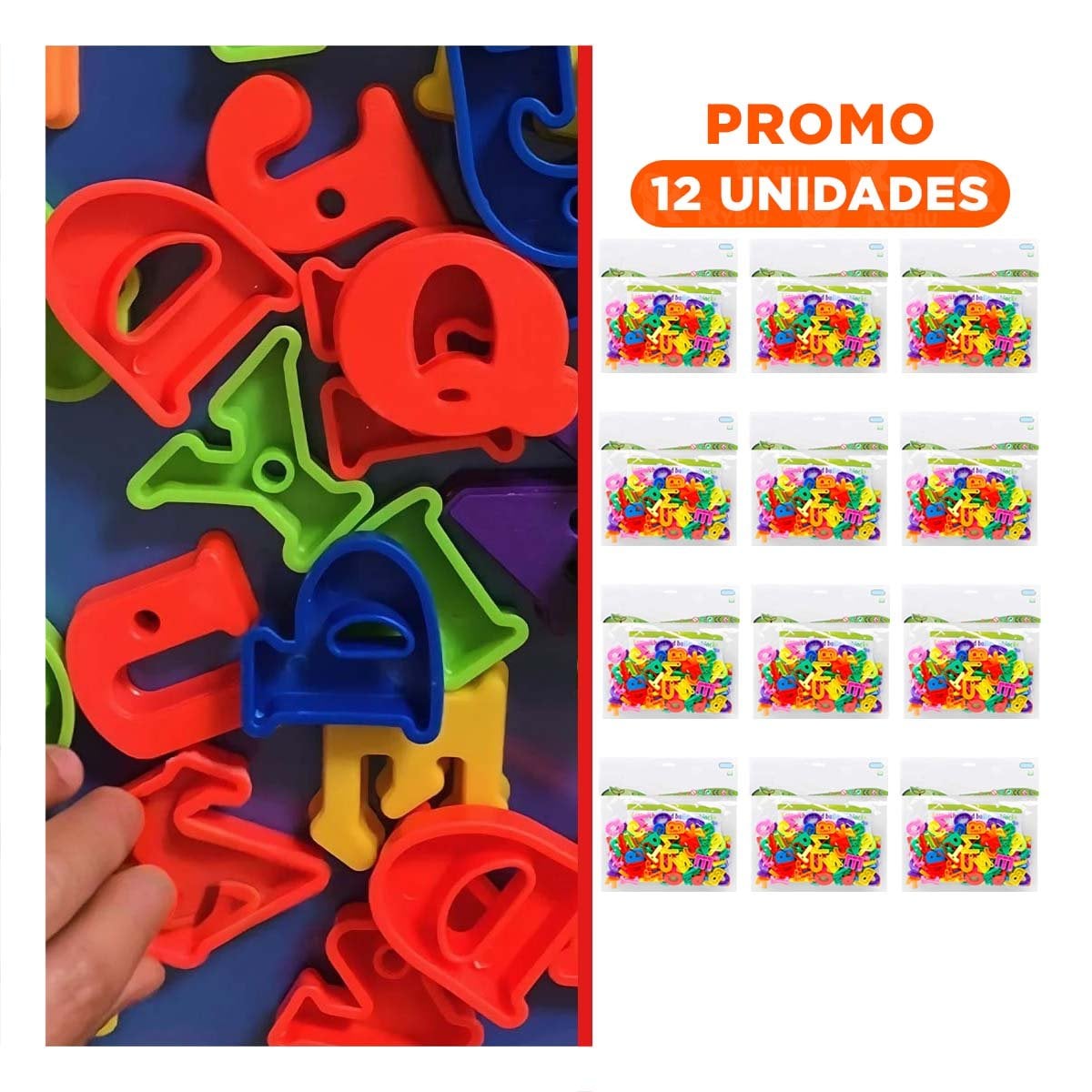 PACK12 COLECCION INFANTIL DE BLOQUES EN LETRAS DIDACTICAS Y+REGALO STICKER - 1