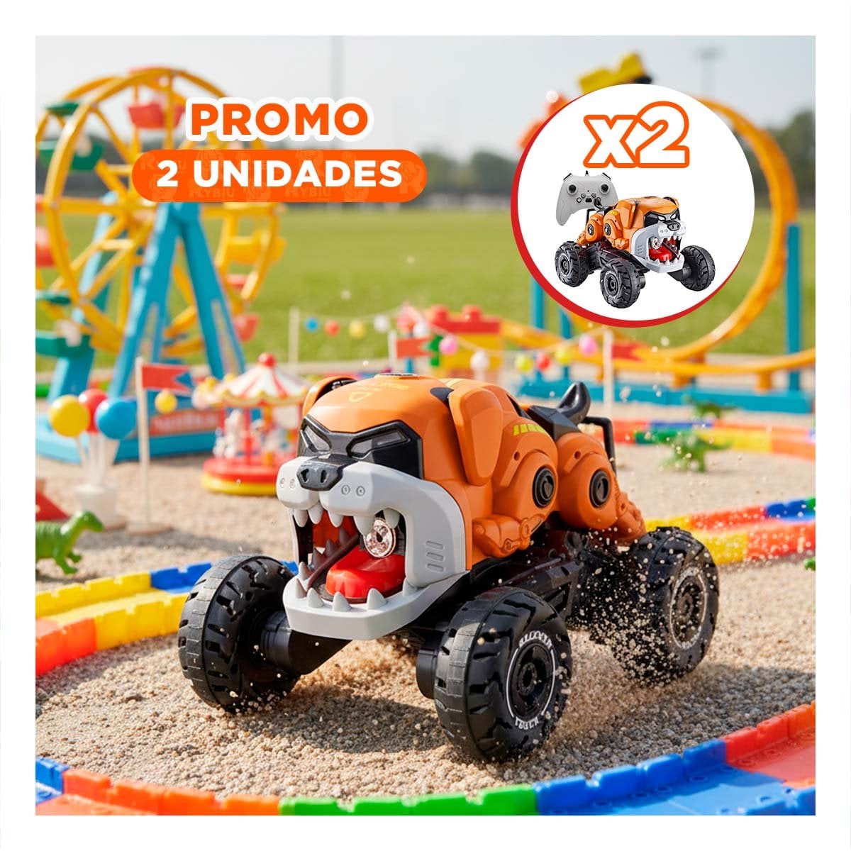 PACK2 CARRO ROBOT PERRO CON CONTROL REMOTO PARA ENTRETENIMIENTO FAMILIAR Y+REGALO STICKER - 1