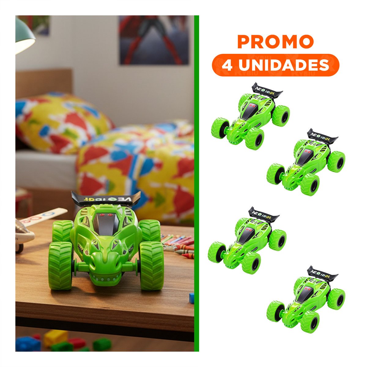 PACK4 UNIDAD CON ACROBACIAS EN CAJA Y VUELTAS AGILES PARA JUEGO IMAGINATIVO Y+REGALO STICKER - 1