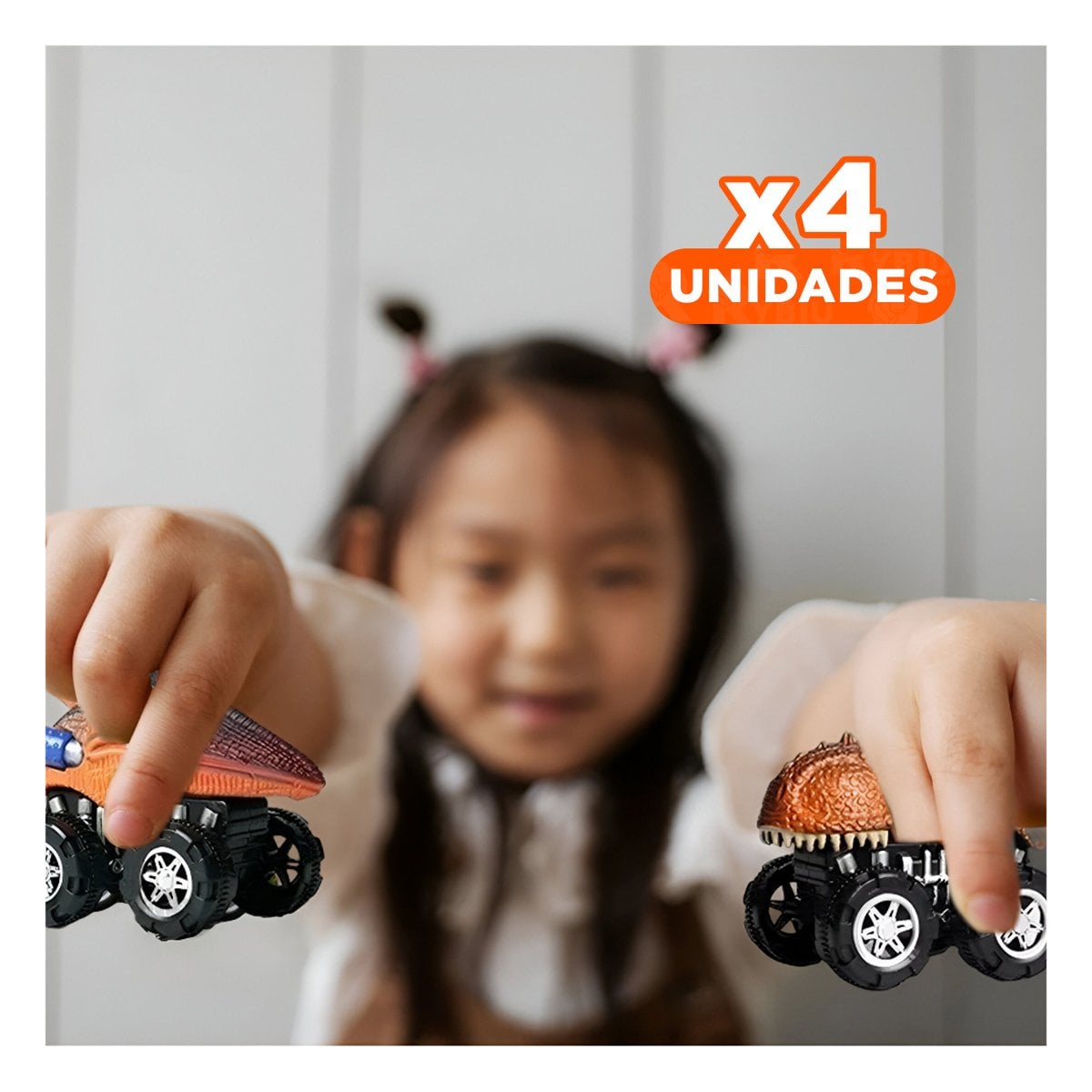 PACK4 JUEGO INFANTIL DINO SET 4 Y 2 CARRO Y MOTO PARA DIVERSION - 1