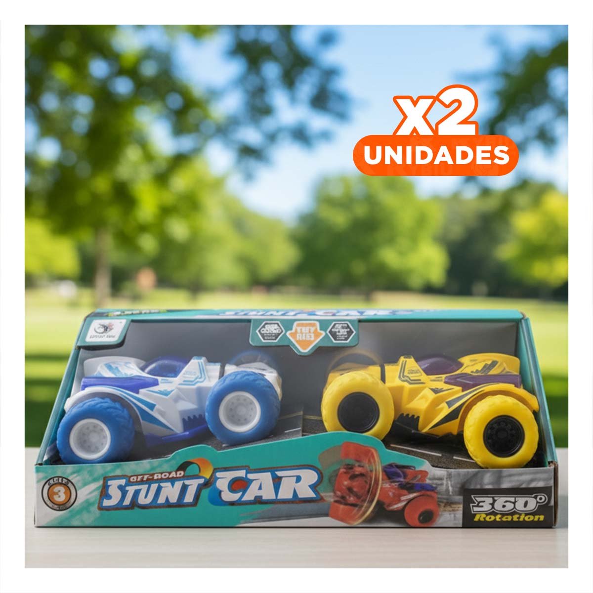 PACK2 COMPACTO STUNT DOBLE CON CAJA PARA JUEGO PRACTICO Y DIVERSION Y+REGALO STICKER - 1
