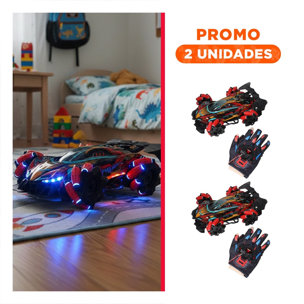 PACK2 JUGUETE ACROBATICO PENSADO PARA JUEGO ACTIVO CON GUANTES EN ROJO - 1