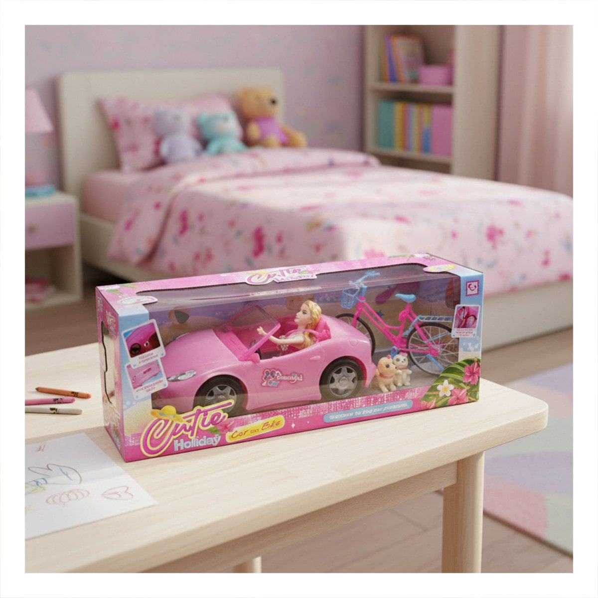 MOVIL DE JUEGO CON BICICLETA FIGURAS Y PERROS PARA MOMENTOS RECREATIVOS Y+REGALO STICKER - 2